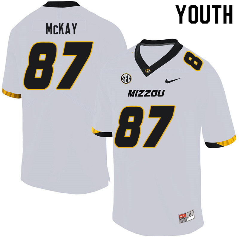 Youth #87 Gavin McKay Missouri Tigers College Football Jerseys Sale-White